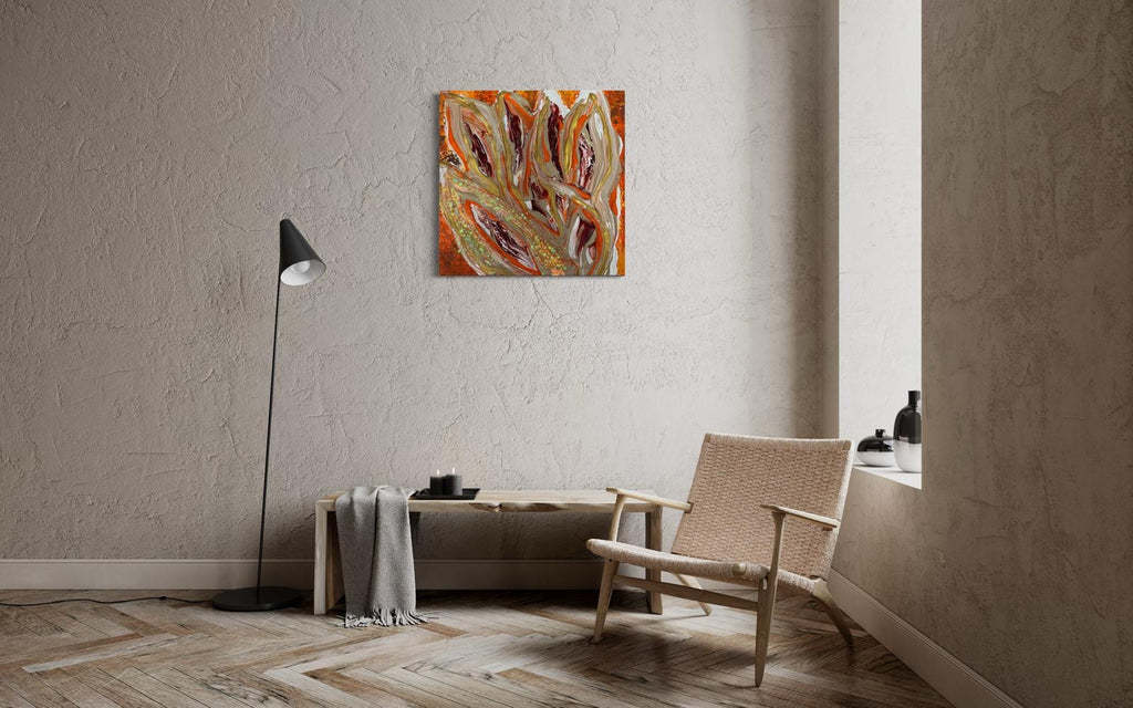 Tableau Abstrait Orange