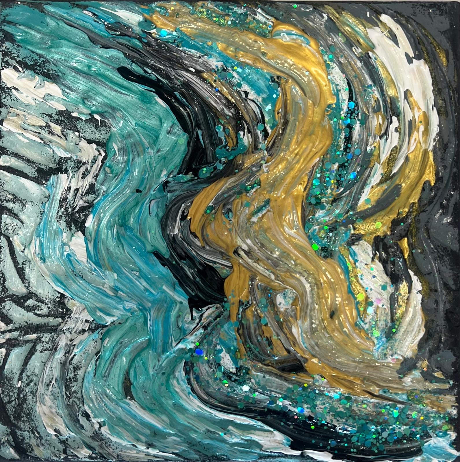 Tableau Abstrait Blue and Gold