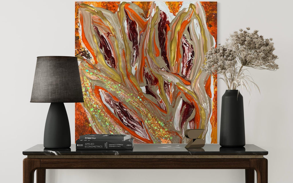 Tableau Abstrait Orange