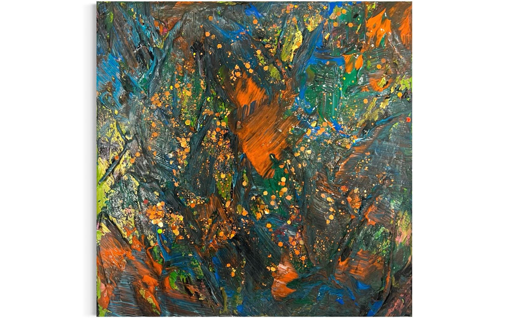 Tableau Abstrait Vert et Orange