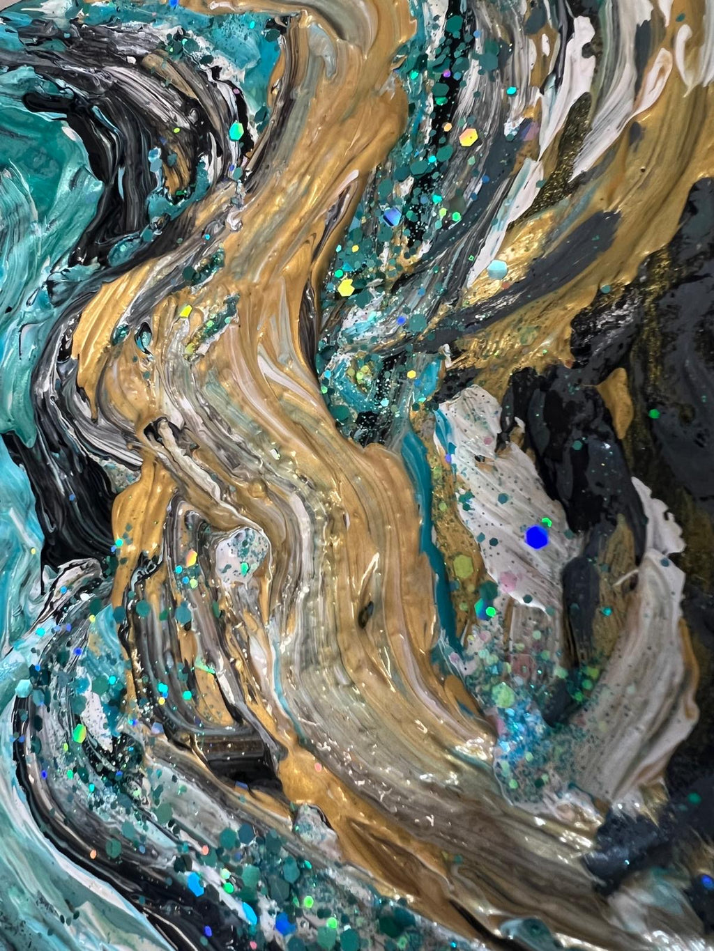 Tableau Abstrait Blue and Gold