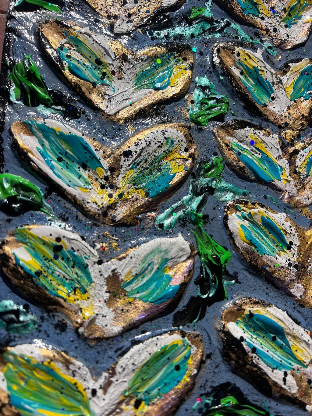 Tableau Abstrait Vert