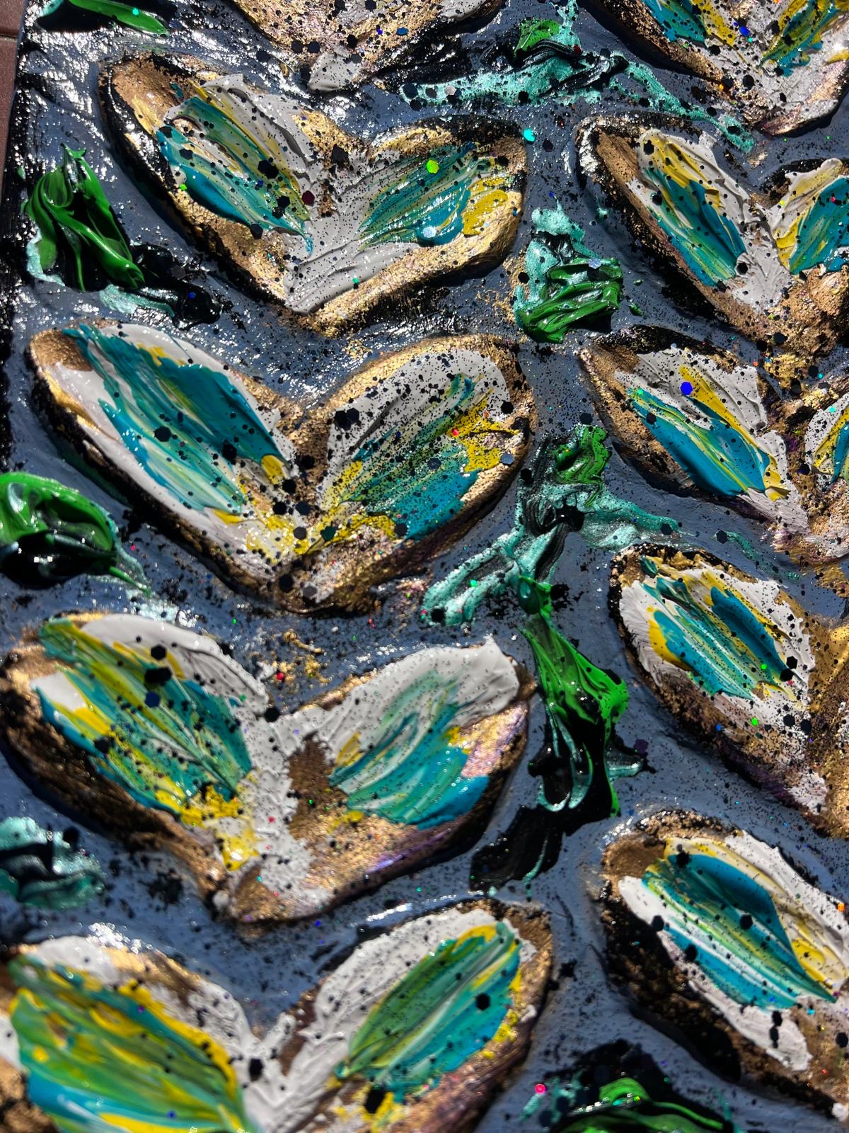 Tableau Abstrait Vert