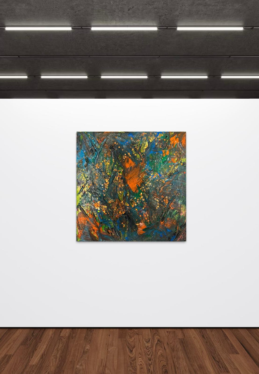 Tableau Abstrait Vert et Orange